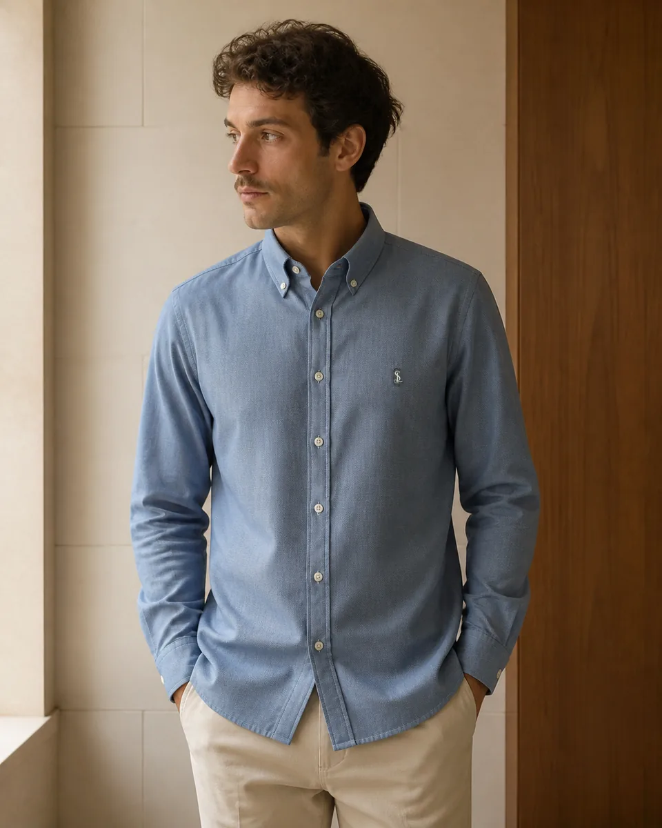 Dark-Blue Oxford Shirt 01, Lifestyle Campaign